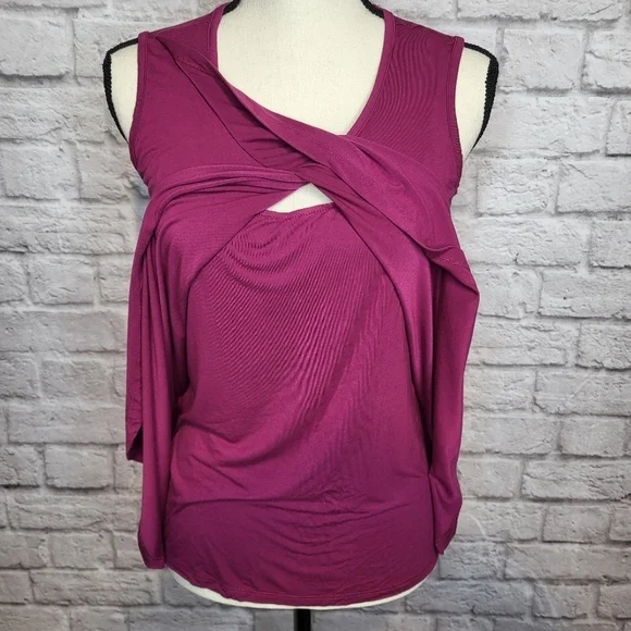 Milk Nursingwear women's magenta pink scoop neck sleeveless nursing top size S - Picture 5 of 9